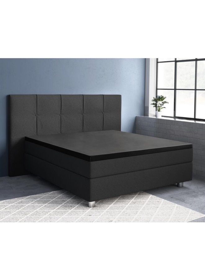 Primaviera Deluxe Hoeslaken Topper Zwart - Katoensatijn