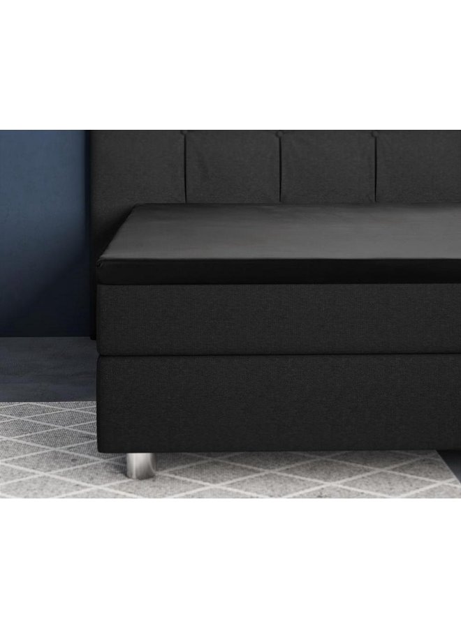 Primaviera Deluxe Hoeslaken Topper Zwart - Katoensatijn
