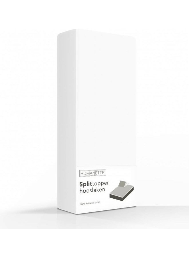 Romanette Hoeslaken Splittopper Wit - Katoen