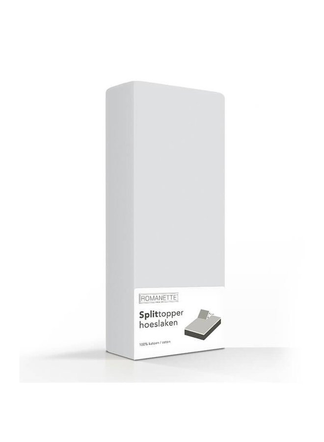 Romanette Hoeslaken Splittopper Grijs - Katoen