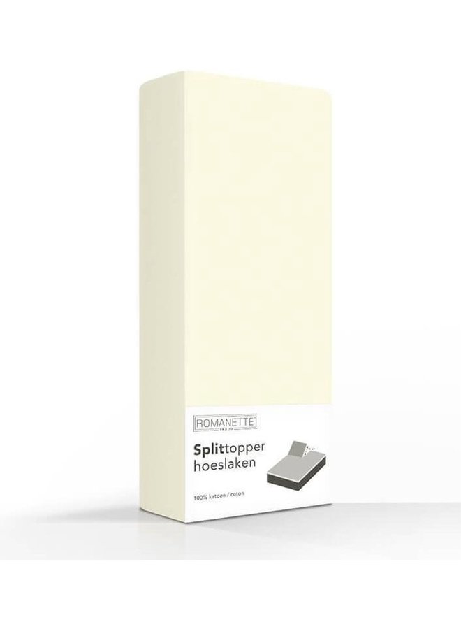 Romanette Hoeslaken Splittopper Creme - Katoen
