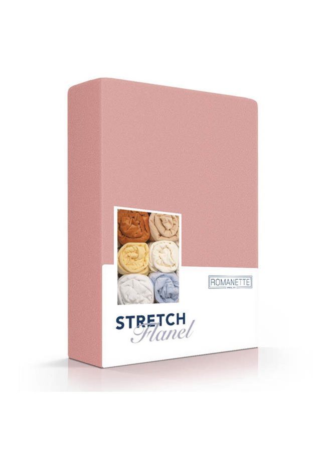 Romanette Hoeslaken Roze - Stretch Flanel
