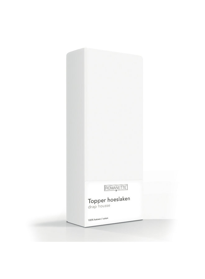 Hoeslaken Topper Wit- Katoen