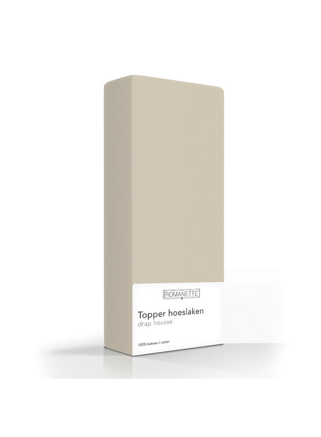Hoeslaken Topper Zand - Katoen