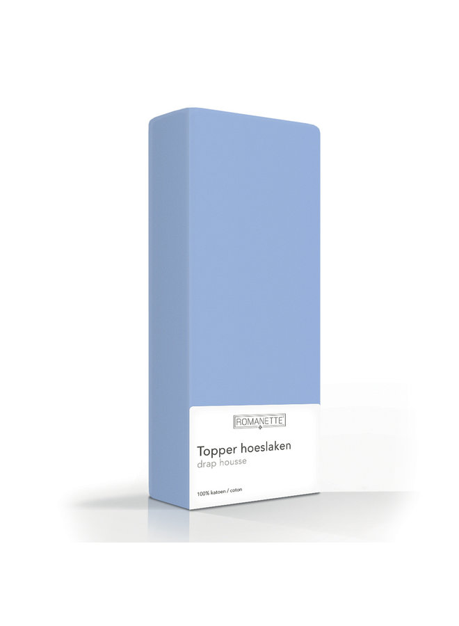 Hoeslaken Topper Blauw - Katoen