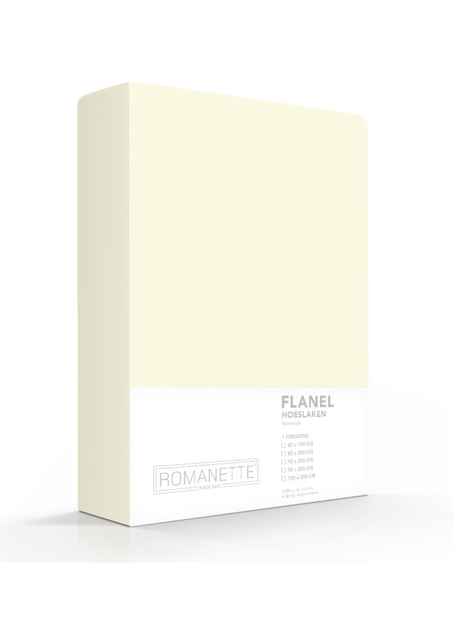 Hoeslaken Ivoor - Flanel