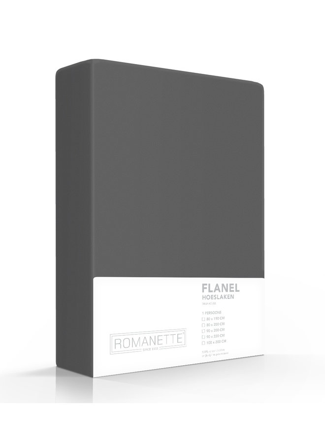 Hoeslaken Antraciet - Flanel