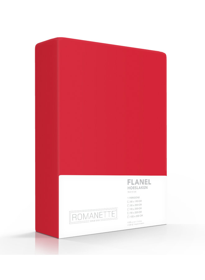 Romanette Hoeslaken Rood - Flanel