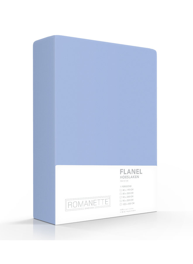 Romanette Flanel Hoeslaken Blauw