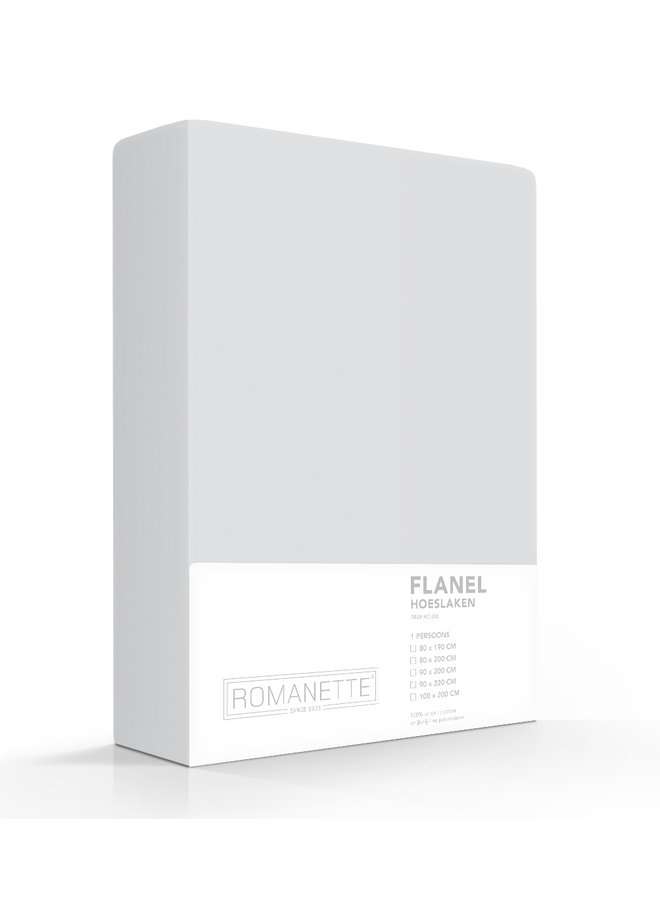 Hoeslaken Grijs - Flanel