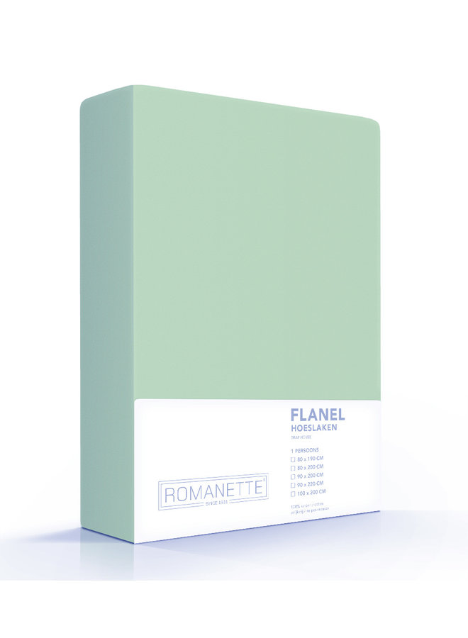 Romanette Hoeslaken Groen - Flanel
