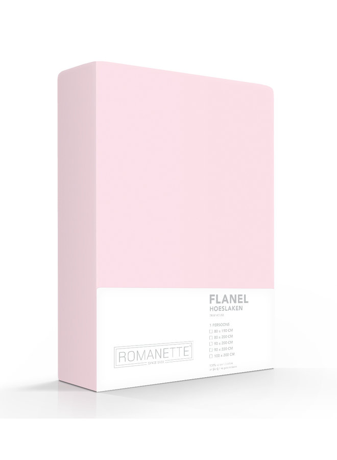 Romanette Hoeslaken Roze - Flanel