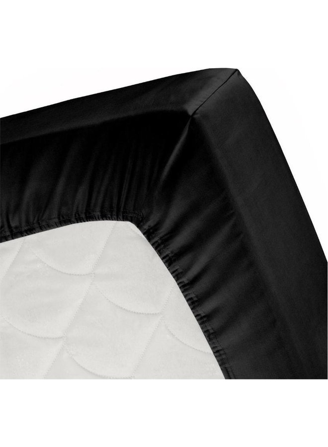 Cinderella Hoeslaken Splittopper Zwart - Katoensatijn