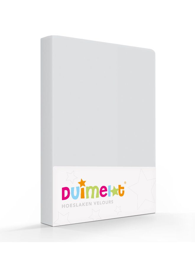 Duimelot Hoeslaken Kinderbed Grijs - Velours