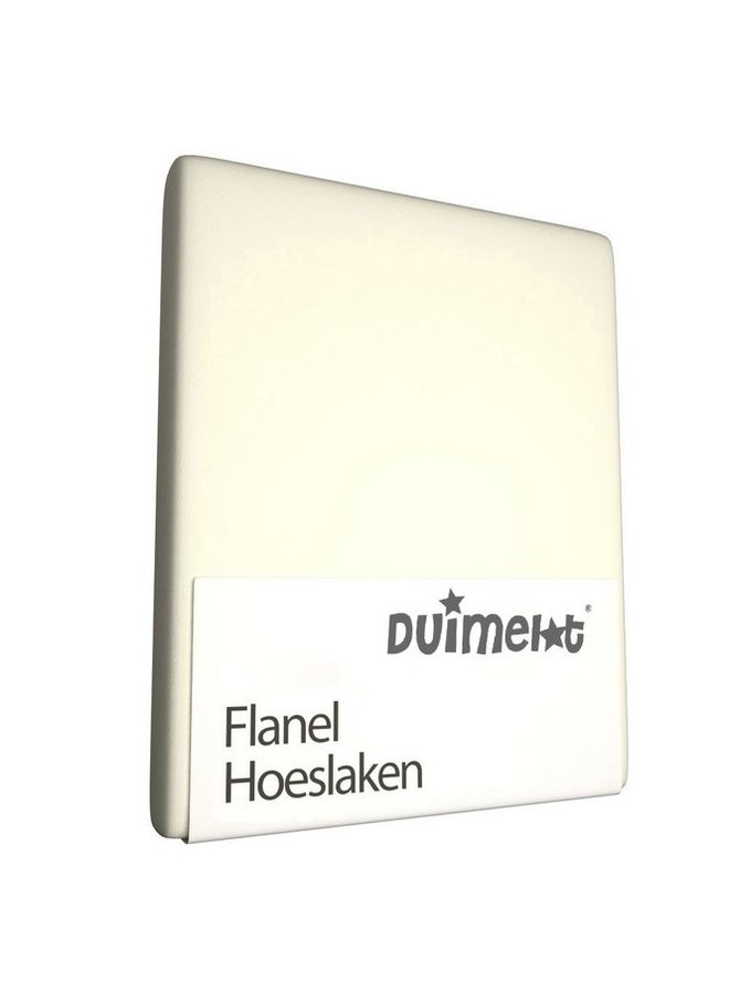 Duimelot Hoeslaken Ledikant Creme - 60x120 - Flanel