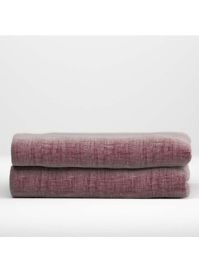 Hoeslaken Lino Wijnrood - Katoen