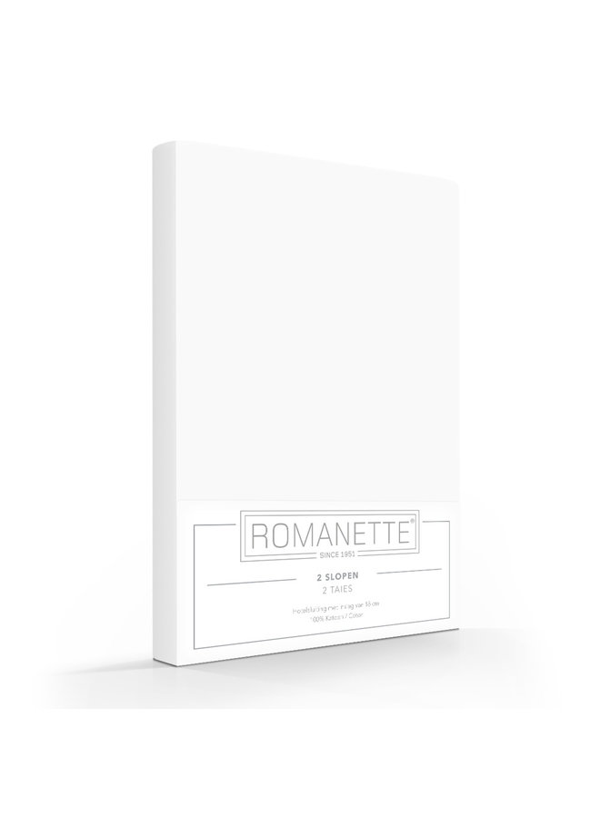 2x Katoen Kussenslopen Wit - 60x70