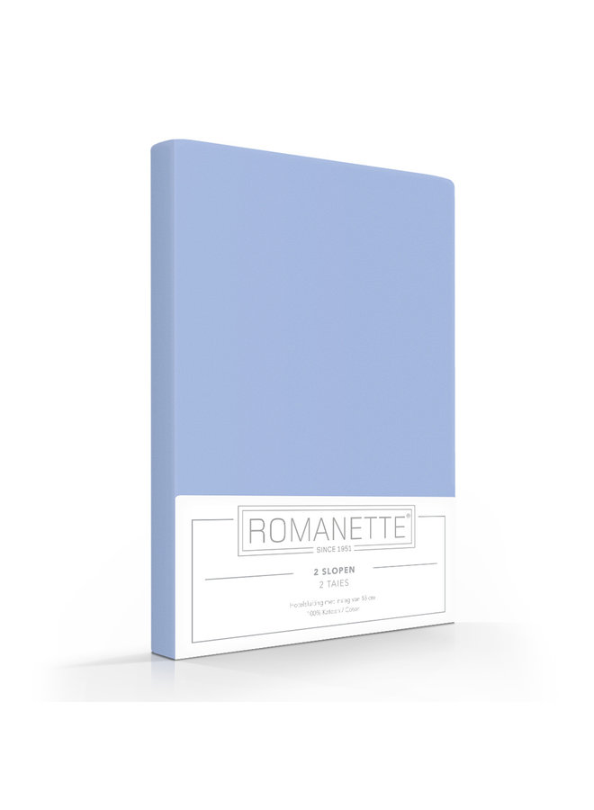 Romanette Kussenslopen (Set Van 2) Blauw - 60x70 - Katoen