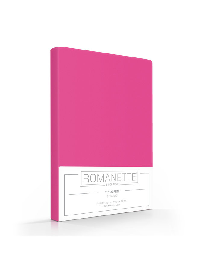 Romanette Kussenslopen (Set Van 2) Fuchsia - 60x70 - Katoen