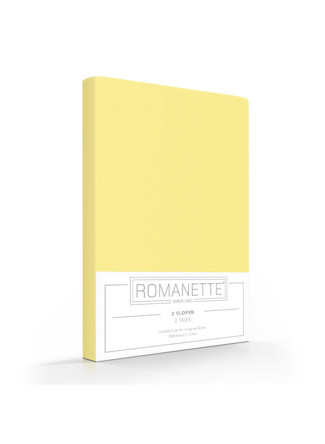 Romanette Kussenslopen (Set van 2) Geel - 60x70 - Katoen