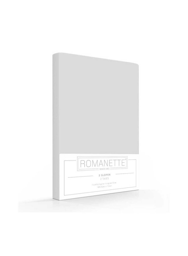 Romanette Kussenslopen (Set van 2) Grijs - 60x70 - Katoen