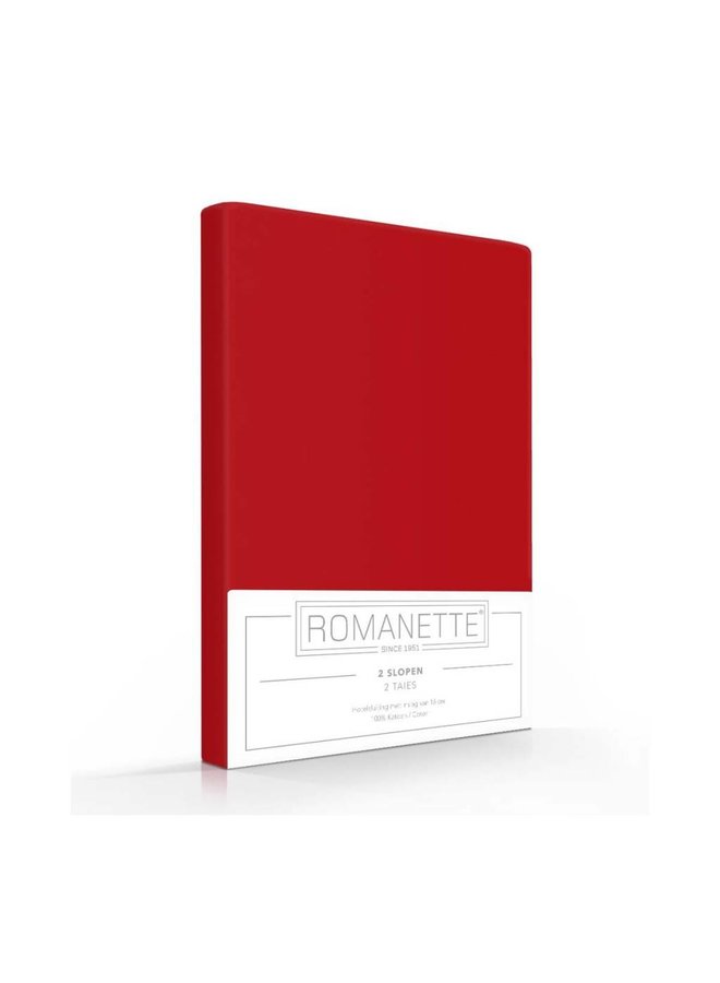 Romanette Kussenslopen (Set van 2) Rood - 60x70 - Katoen