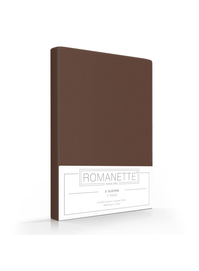 Romanette Kussenslopen (Set van 2) Taupe - 60x70 - Katoen