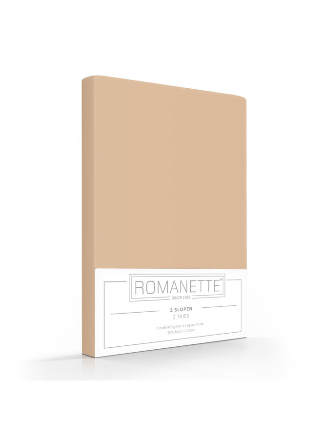 Romanette Kussenslopen (Set van 2) Zand - 60x70 - Katoen