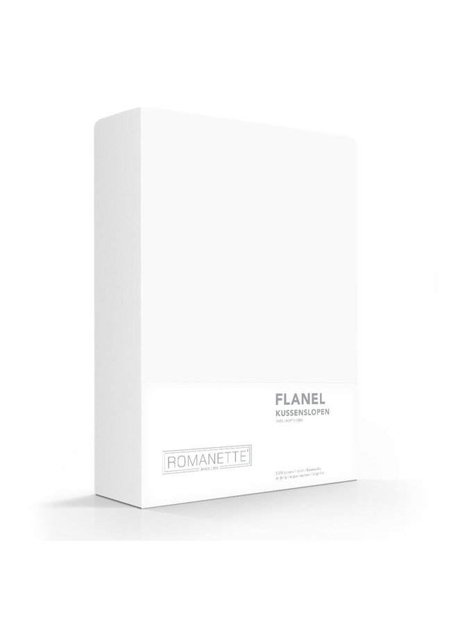 Romanette Kussenslopen (Set van 2) Wit - 65x65 - Flanel