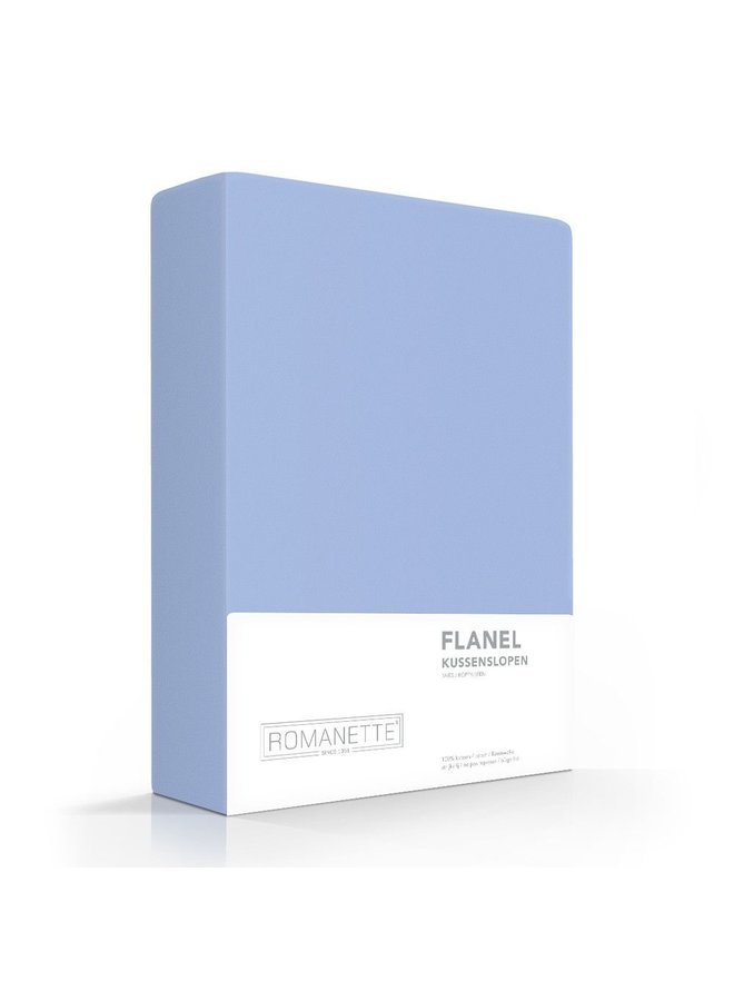 Romanette Flanel Kussenslopen Blauw - 65x65