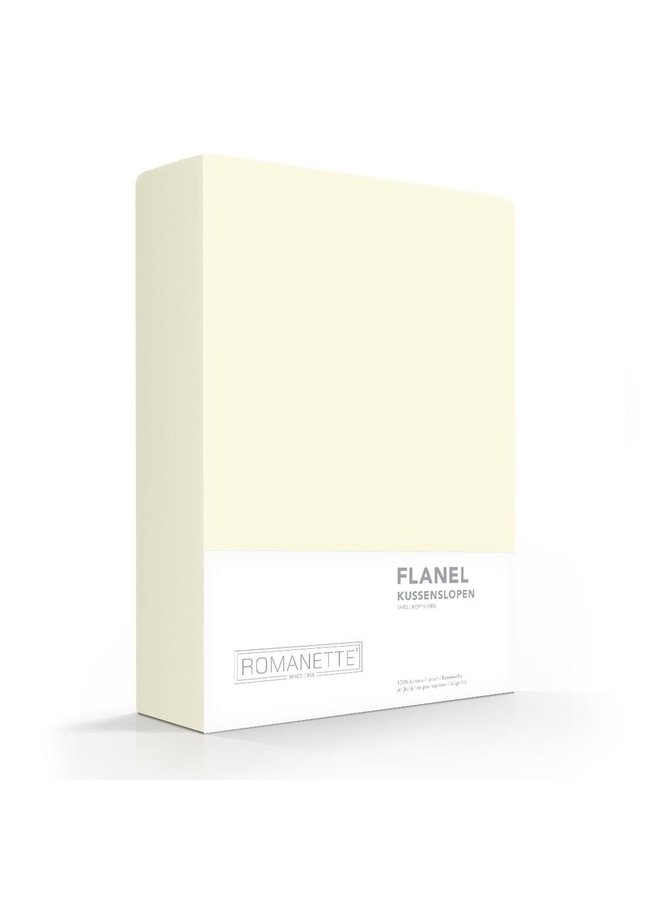 Romanette Kussenslopen (Set van 2) Creme - 65x65 - Flanel
