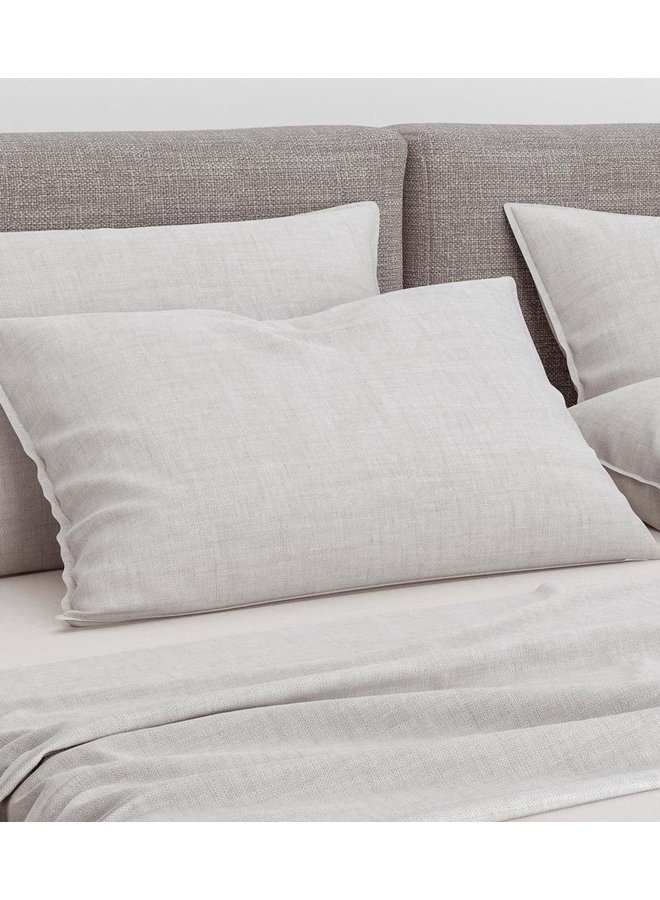 ZO! Home Kussenslopen Lino (Set van 2) Dove Grijs - 80x80 - Katoen