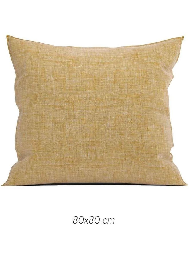 ZO! Home Kussenslopen Lino (Set van 2) Ochre Geel - 80x80 - Katoen