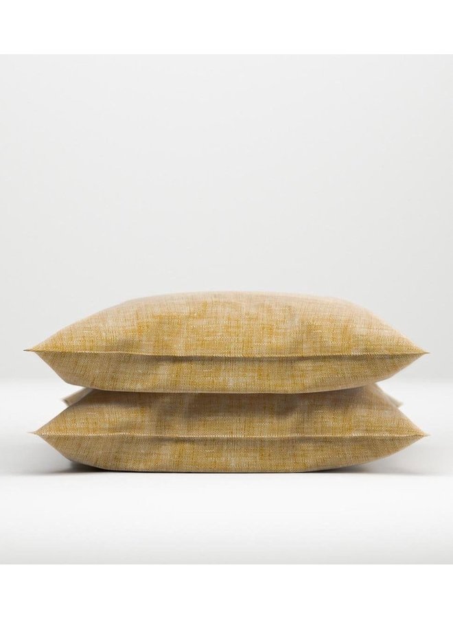 ZO! Home Kussenslopen Lino (Set van 2) Ochre Geel - 80x80 - Katoen