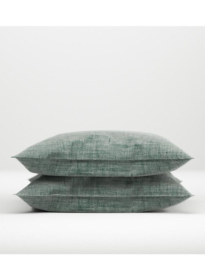 ZO! Home Kussenslopen Lino (Set van 2) Emerald Groen - 80x80 - Katoen