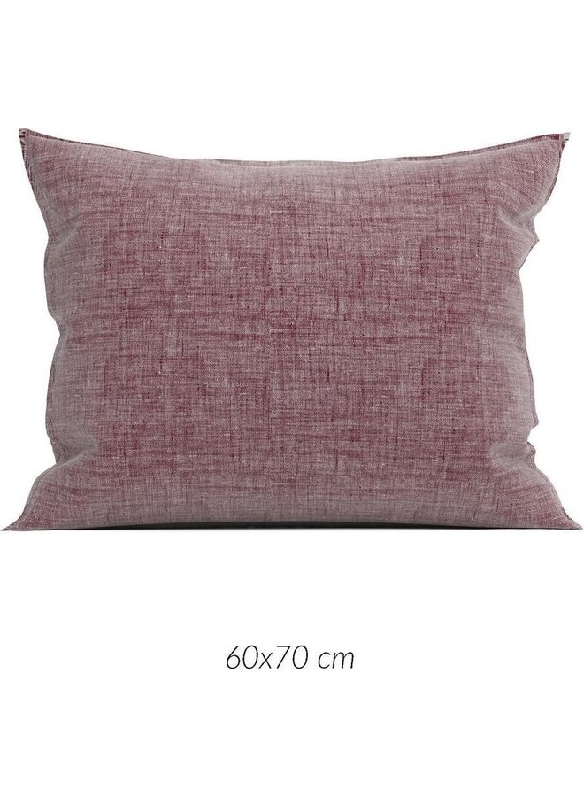ZO! Home Kussenslopen Lino (Set van 2) Wijnrood - 60x70 - Katoen
