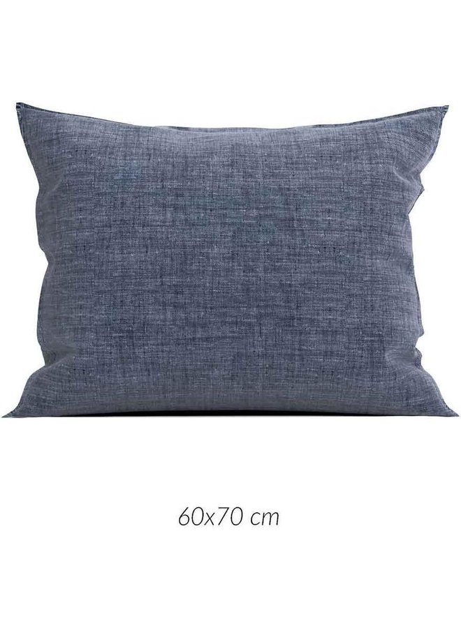 ZO! Home Kussenslopen Lino (Set van 2) Urban Blauw - 60x70 - Katoen