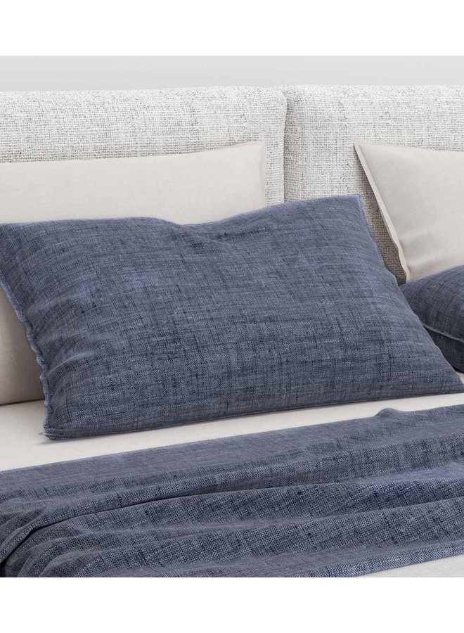 ZO! Home Kussenslopen Lino Urban Blauw - Set Van 2 - Katoen