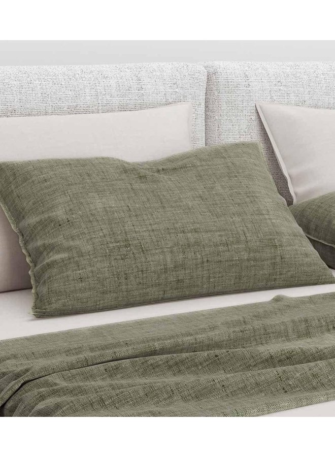 ZO! Home Kussenslopen Lino Army Groen - Set Van 2 - Katoen