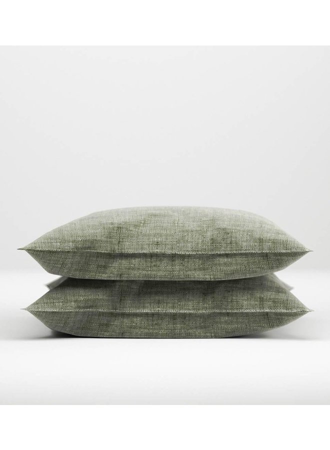 ZO! Home Kussenslopen Lino Army Groen - Set Van 2 - Katoen