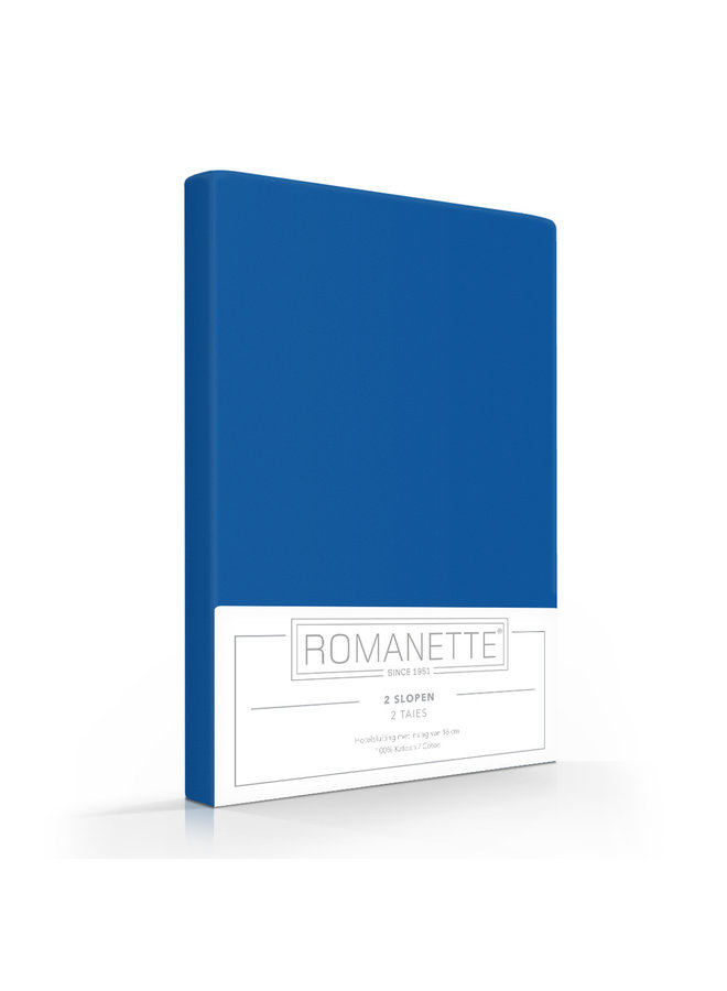 2x Katoen Kussenslopen Kobalt - 60x70