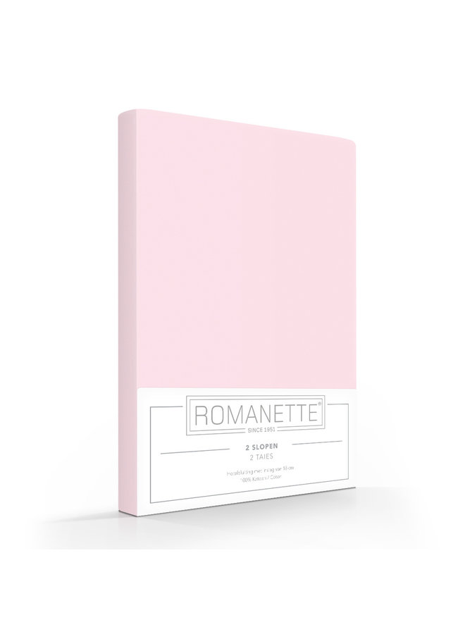 Romanette Kussenslopen (Set Van 2) Roze - 60x70 - Katoen