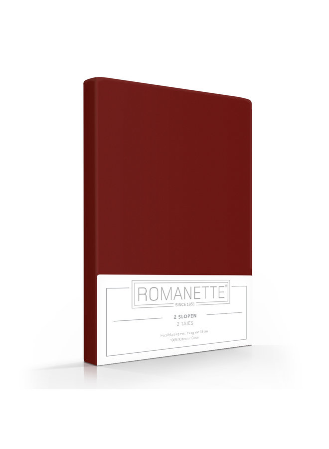 2x Katoen Kussenslopen Bordo - 60x70