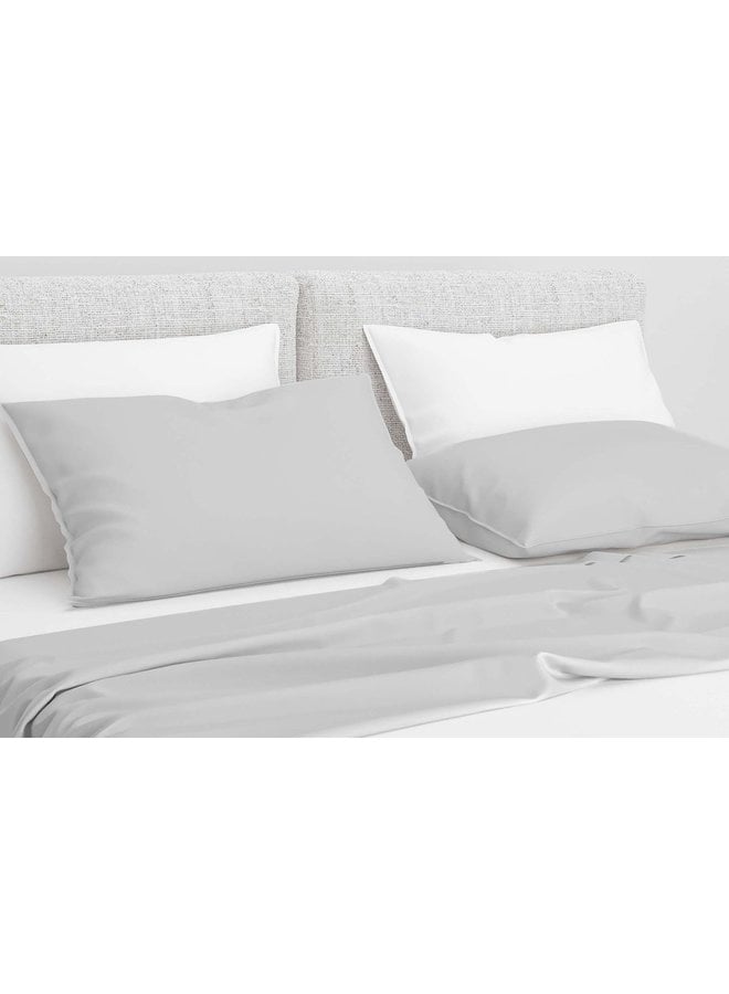 ZO! Home Kussenslopen Satinado (Set Van 2) Ash Grijs - 60x70 - Katoensatijn