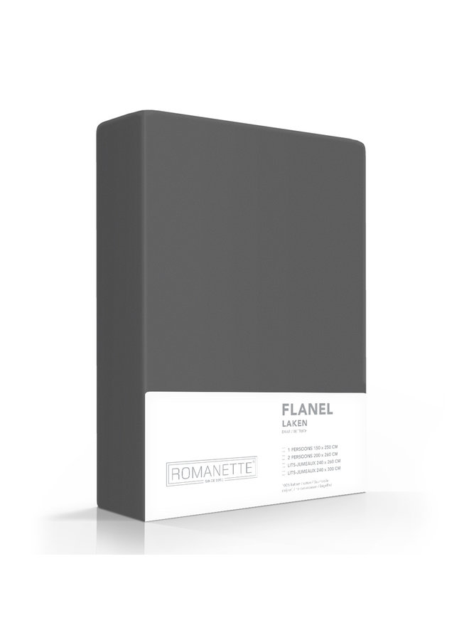 Romanette Laken Antraciet - Flanel