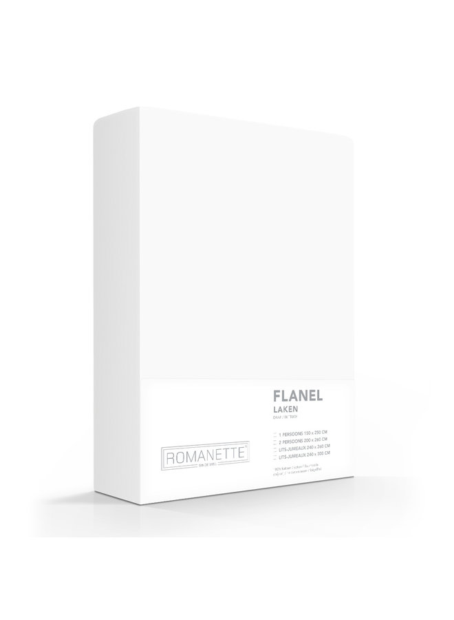 Romanette Laken Wit - Flanel