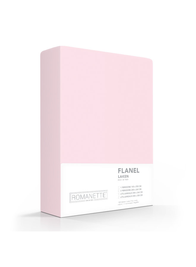 Romanette Laken Roze - Flanel