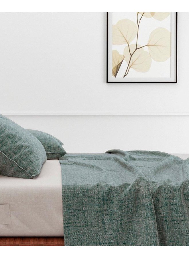 ZO! Home Laken Lino Donker Groen- Katoen