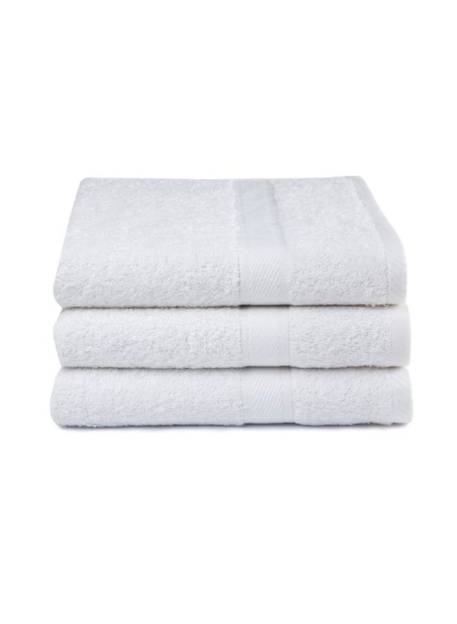 Lucca Handdoeken (Set Van 3) Wit - 70x140 - Badstof Katoen