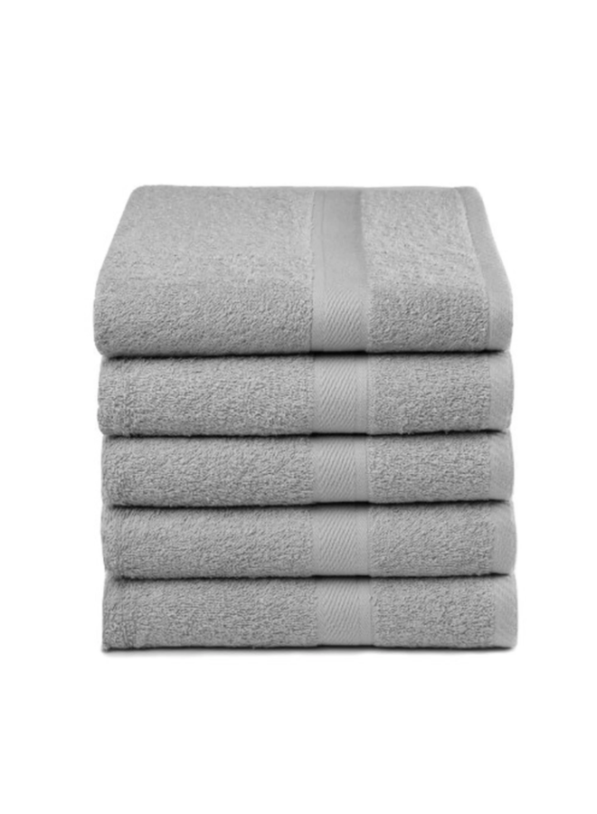 Handdoeken (Set Van 5) Grijs - 50x100 - Badstof Katoen